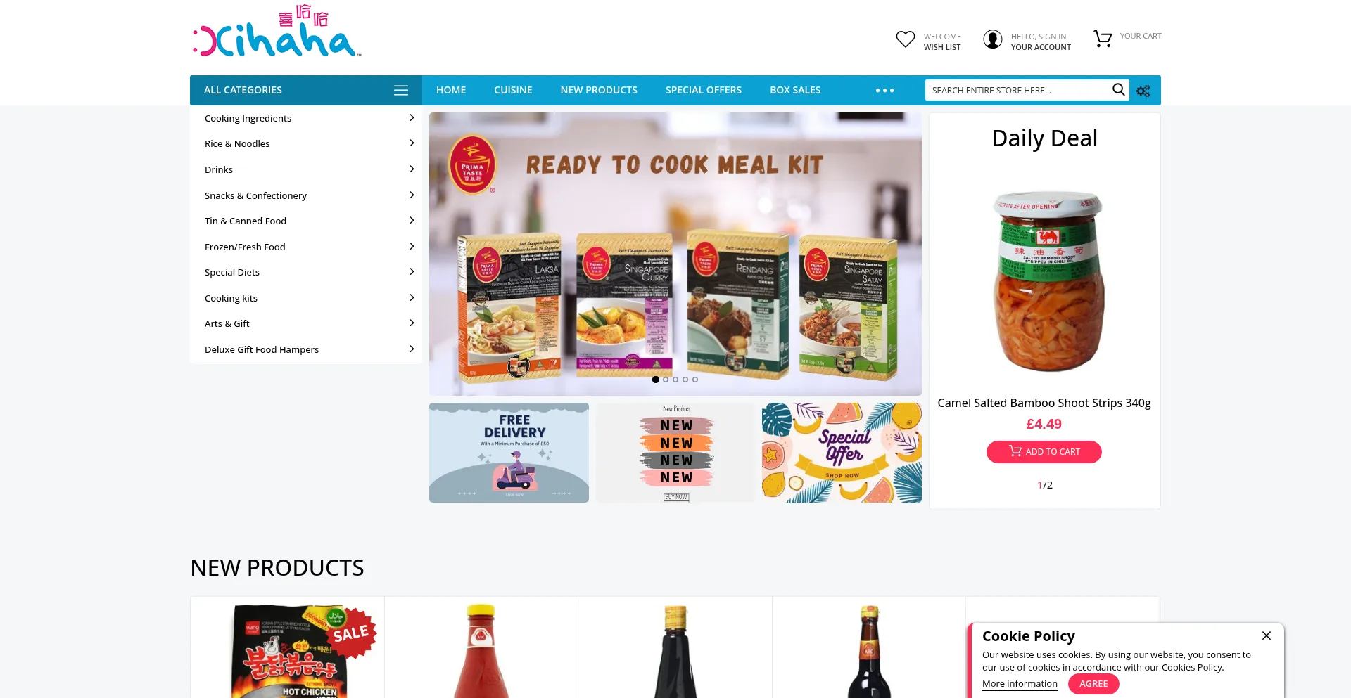 Website screenshot of Xihaha.co.uk
