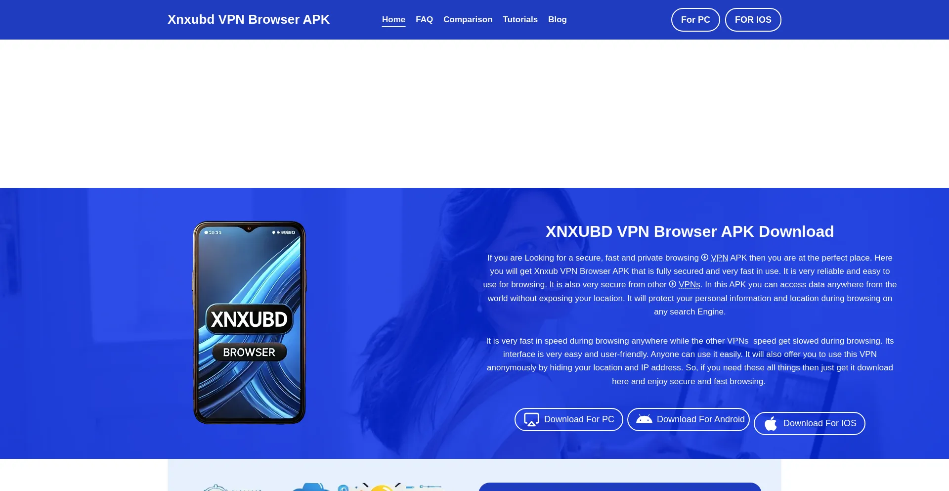 Website screenshot of Xnxubdvpn.us