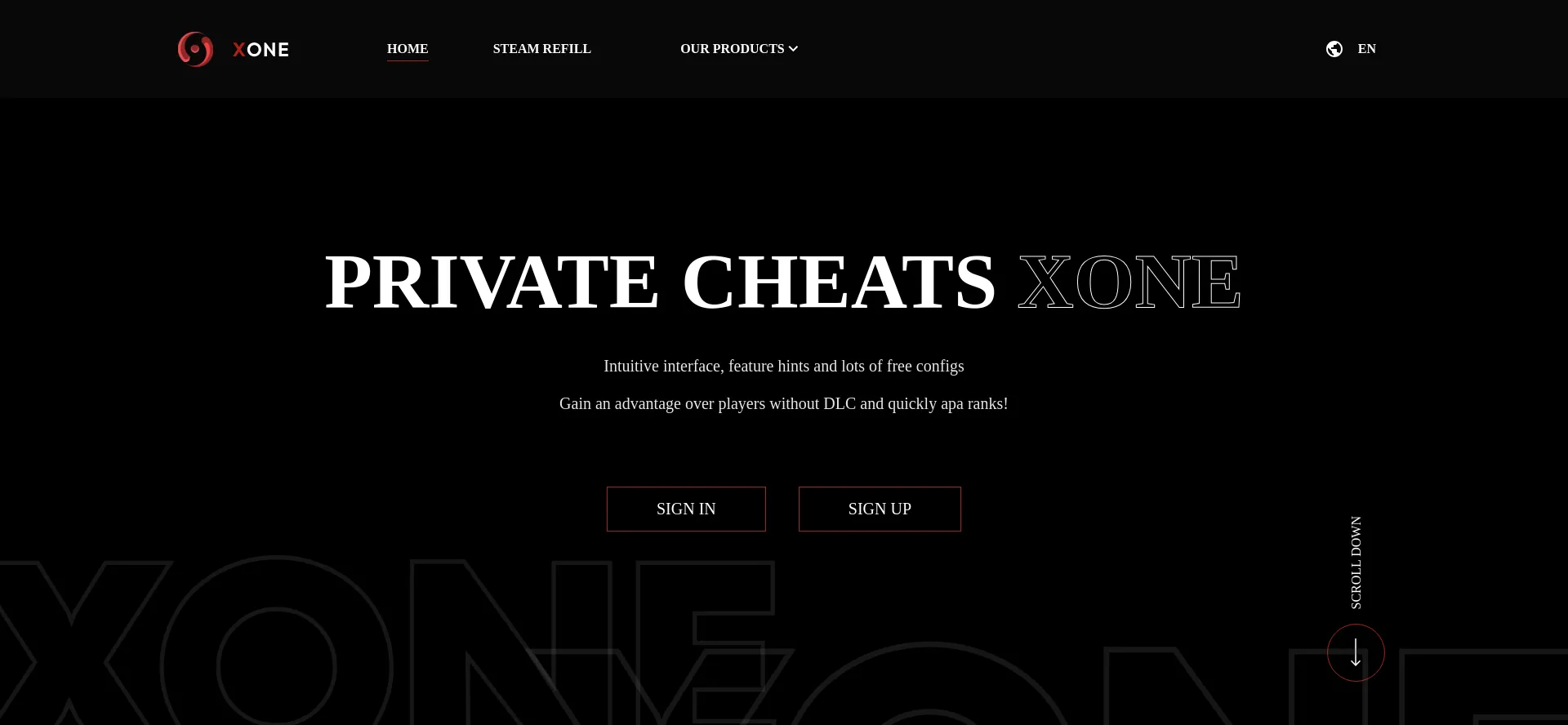 Website screenshot of Xone.fun