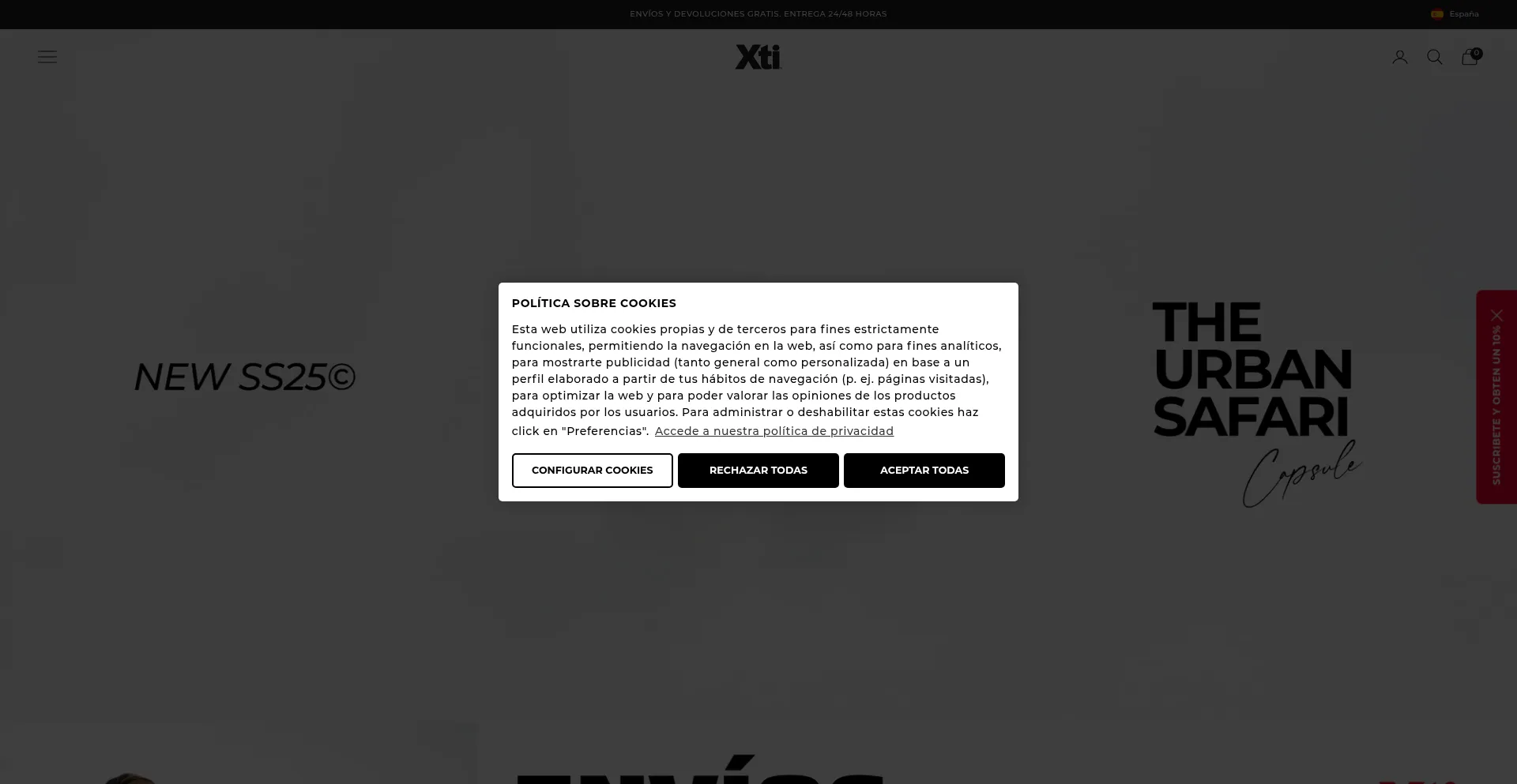 Website screenshot of Xtistore.com