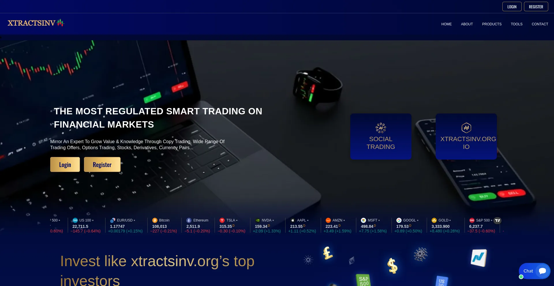 Website screenshot of Xtractsinv.org