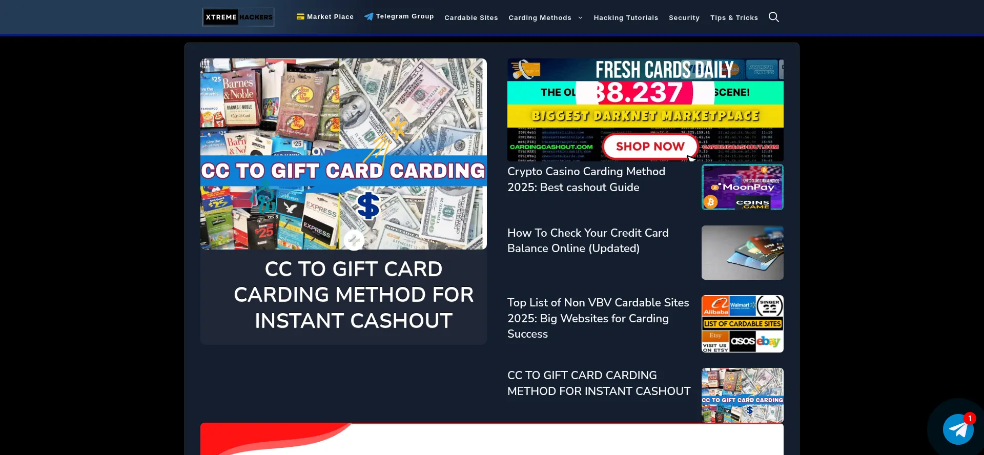 Website screenshot of Xtremehackers.com