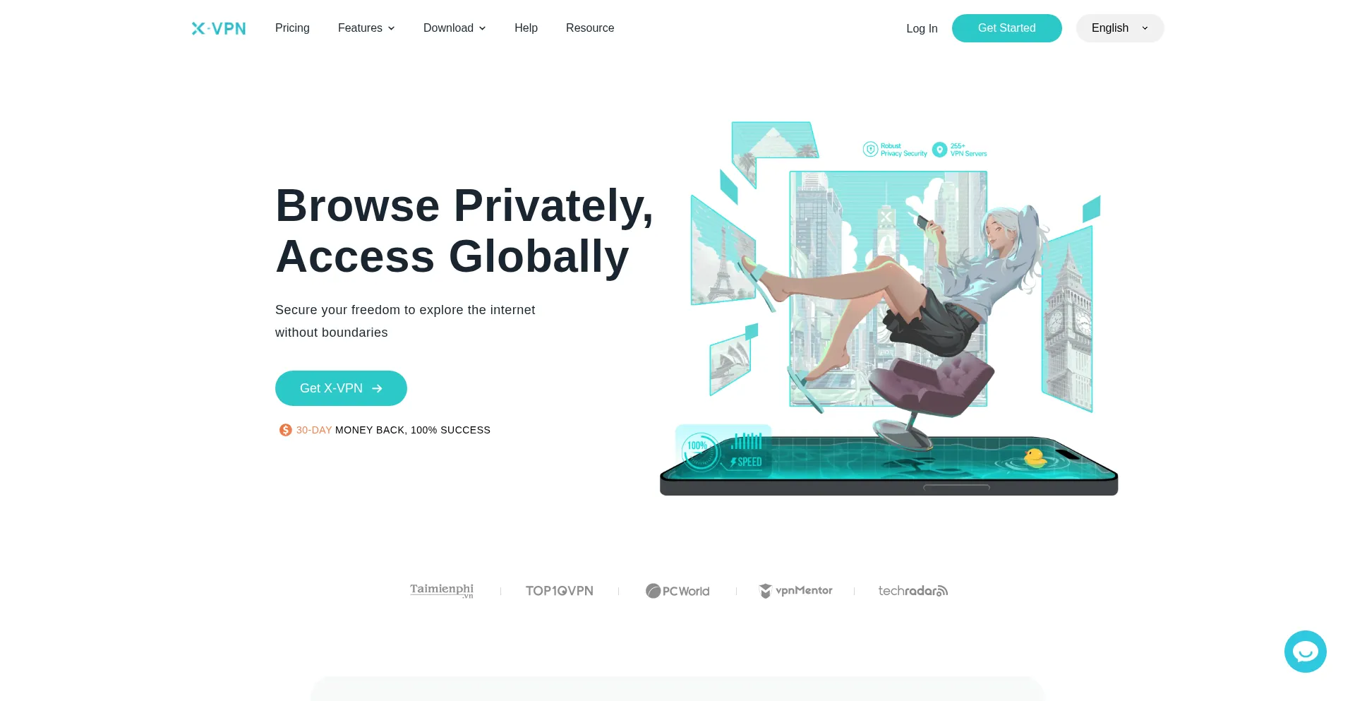 Website screenshot of Xvpn.io