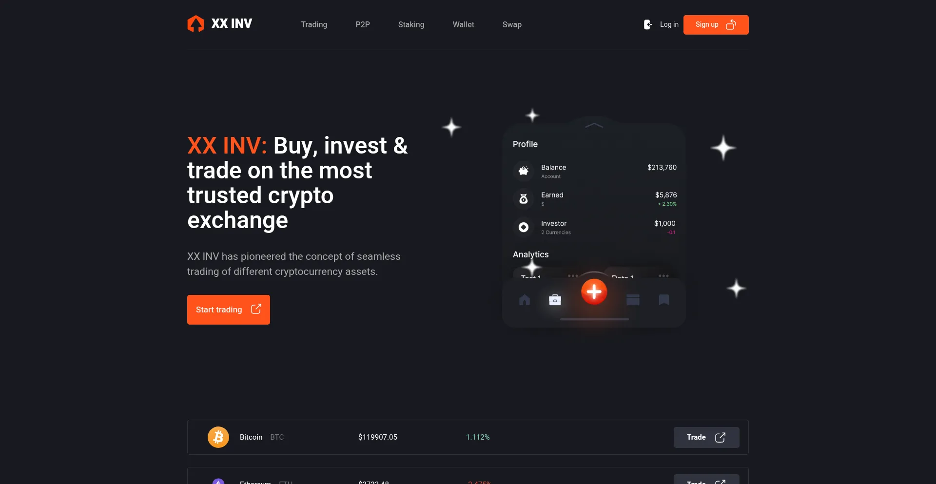 Website screenshot of Xx-inv.com