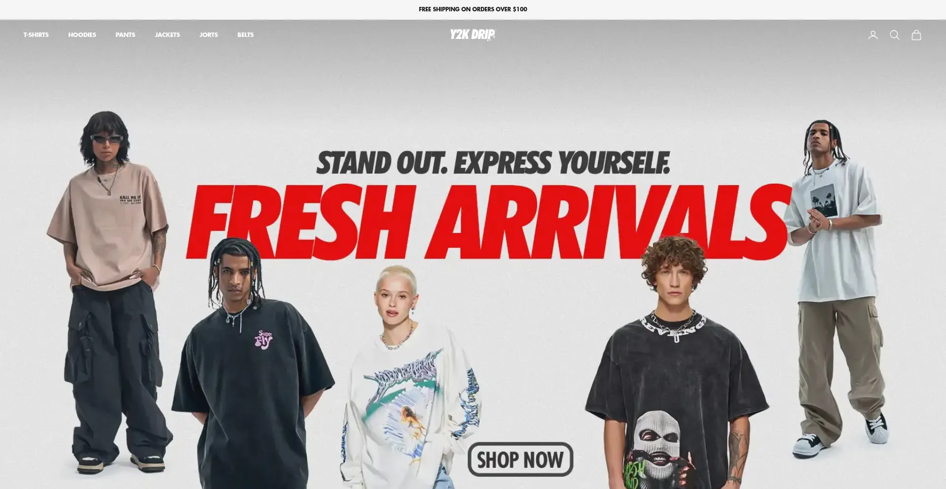 Website screenshot of Y2k-drip.com