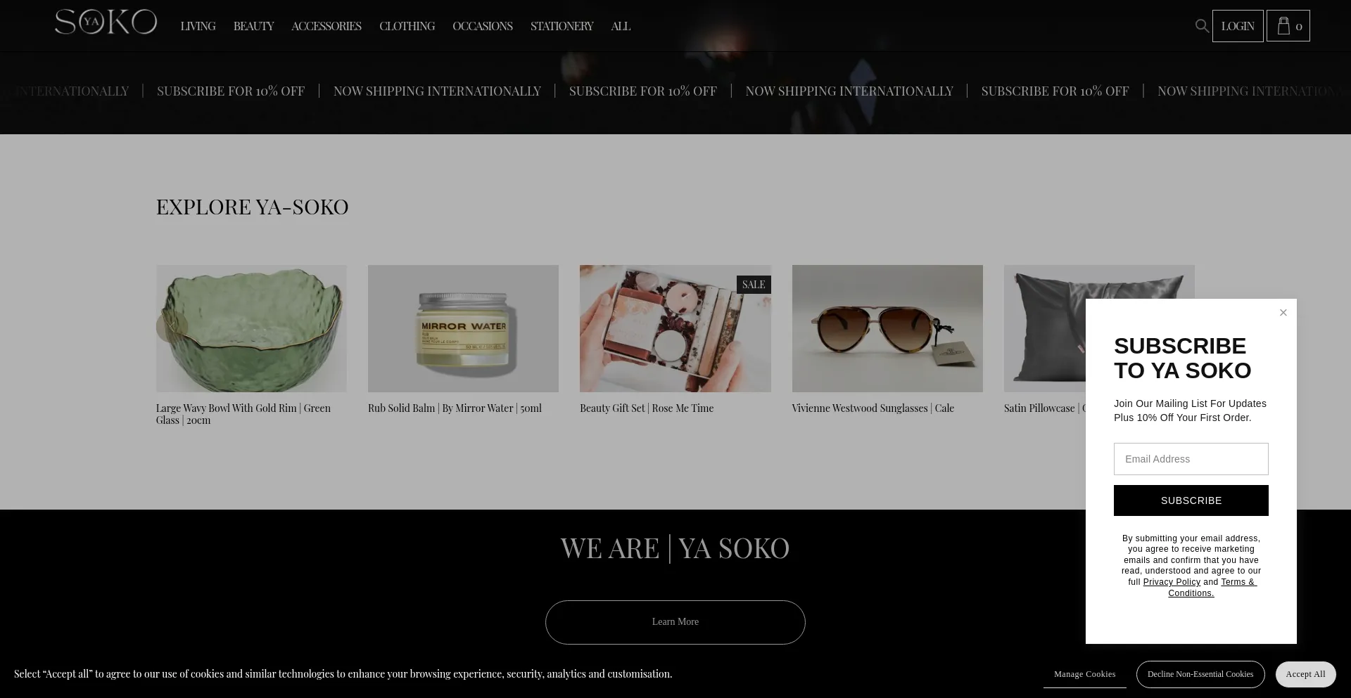Website screenshot of Ya-soko.com