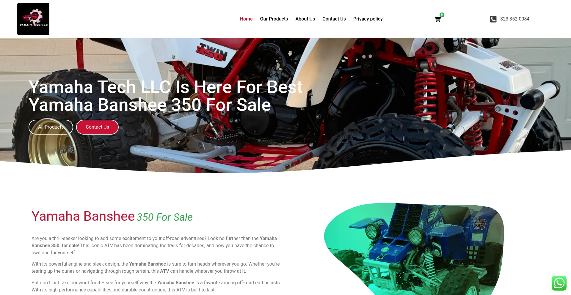 Website screenshot of Yamahatechllc.com