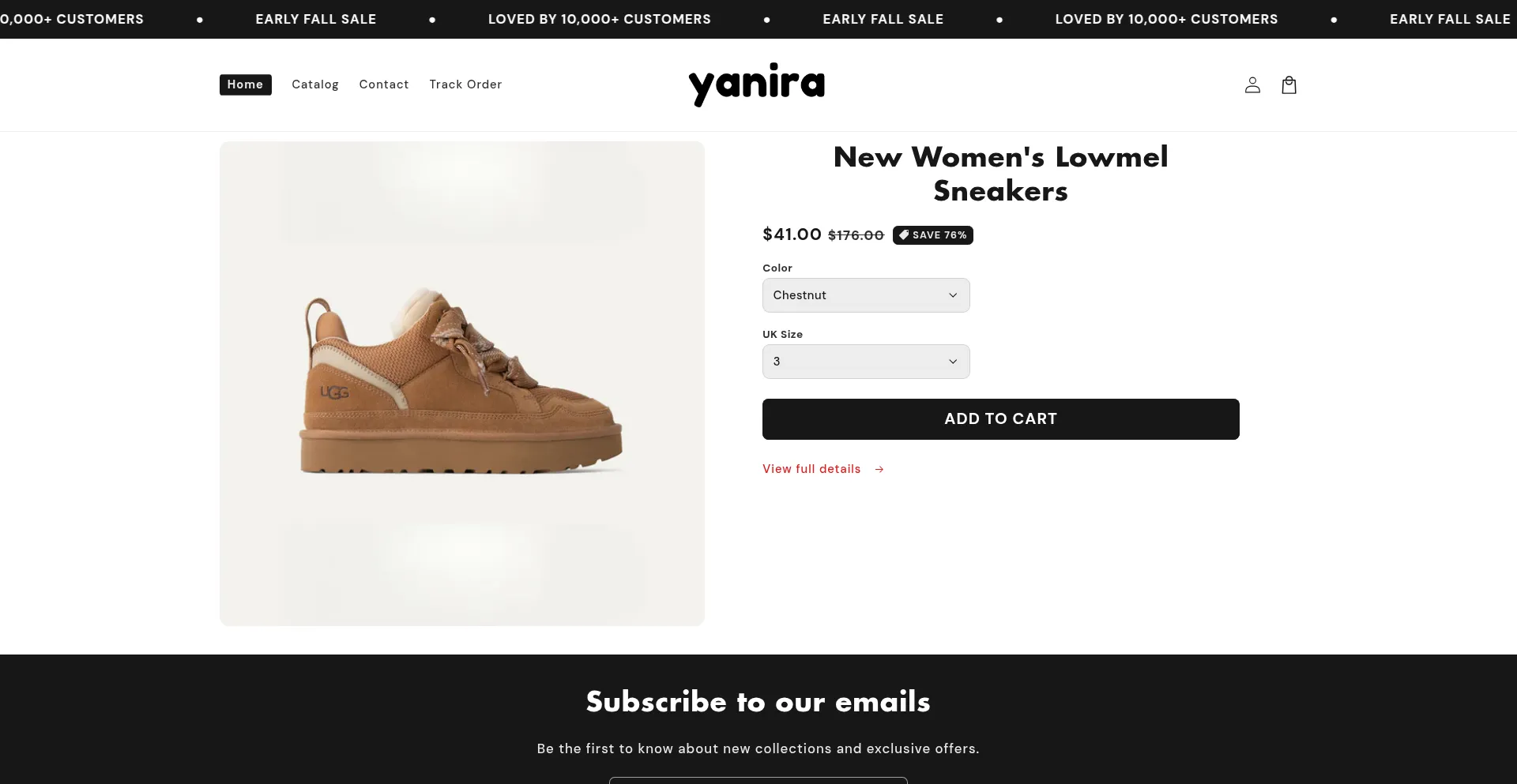 Website screenshot of Yanirabrand.com