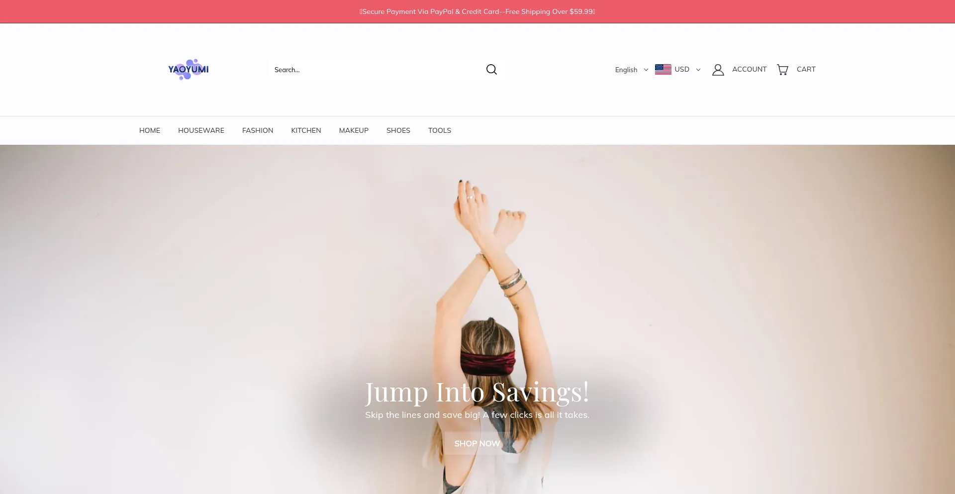 Website screenshot of Yaoyumi.com