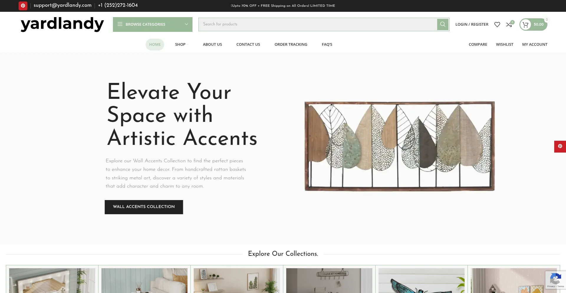 Website screenshot of Yardlandy.com