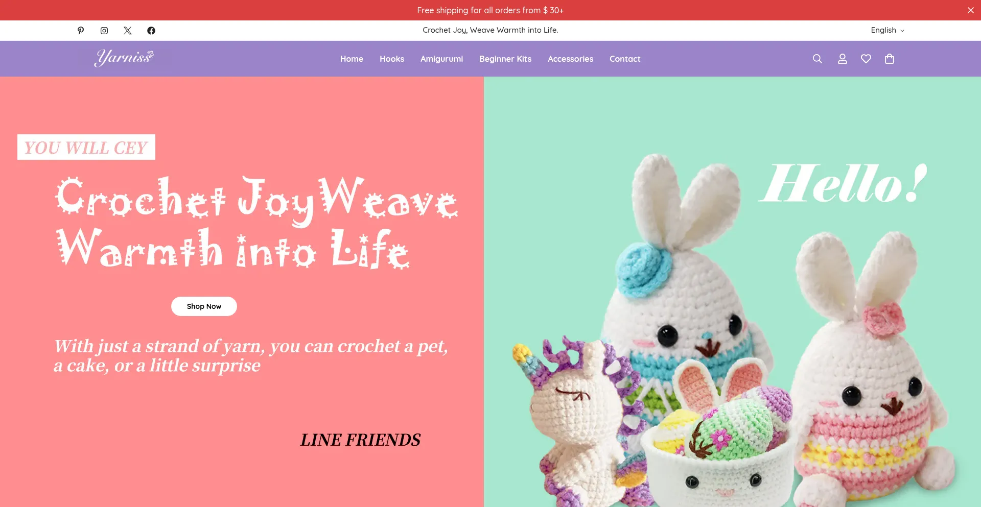 Website screenshot of Yarniss.net