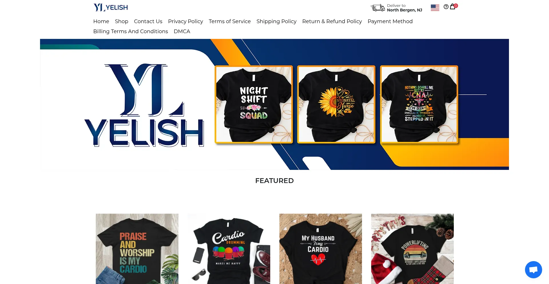 Website screenshot of Yelish.com