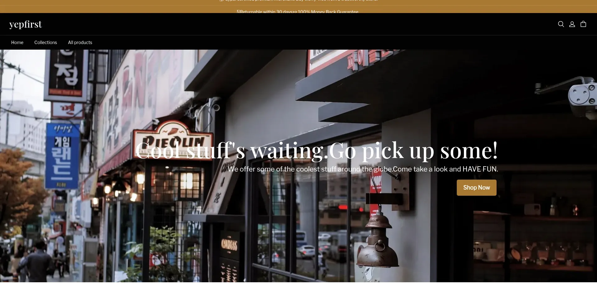 Website screenshot of Yepfirst.com