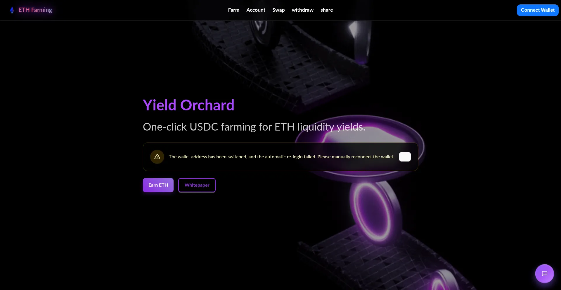 Website screenshot of Yieldechain.com