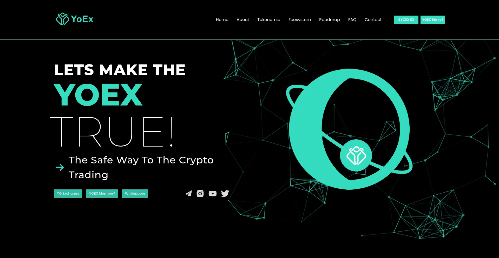 Website screenshot of Yoex.io