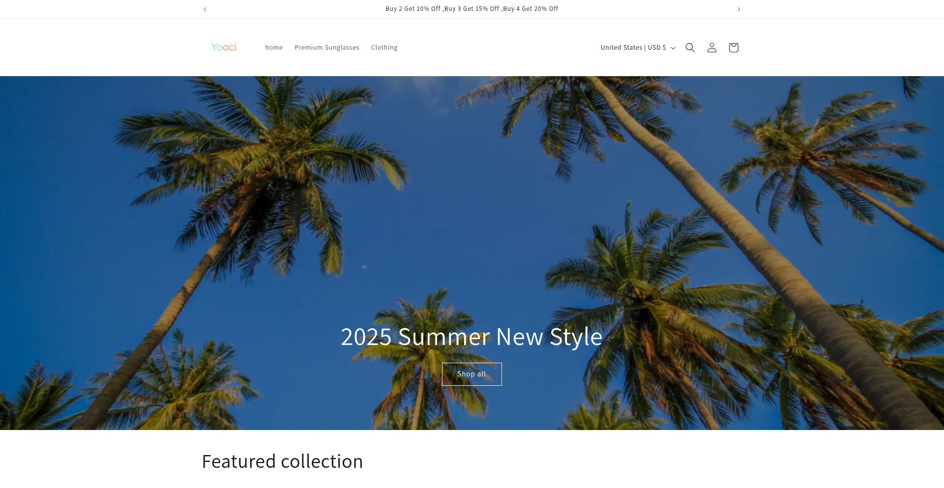 Website screenshot of Yooci.shop