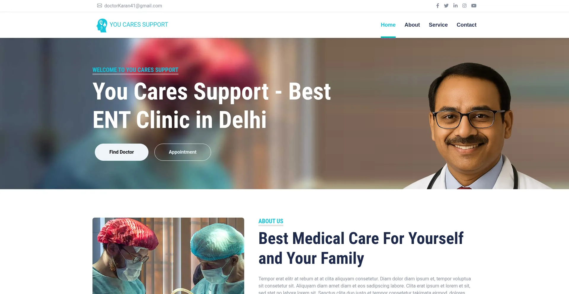 Website screenshot of Youcaressupport.com