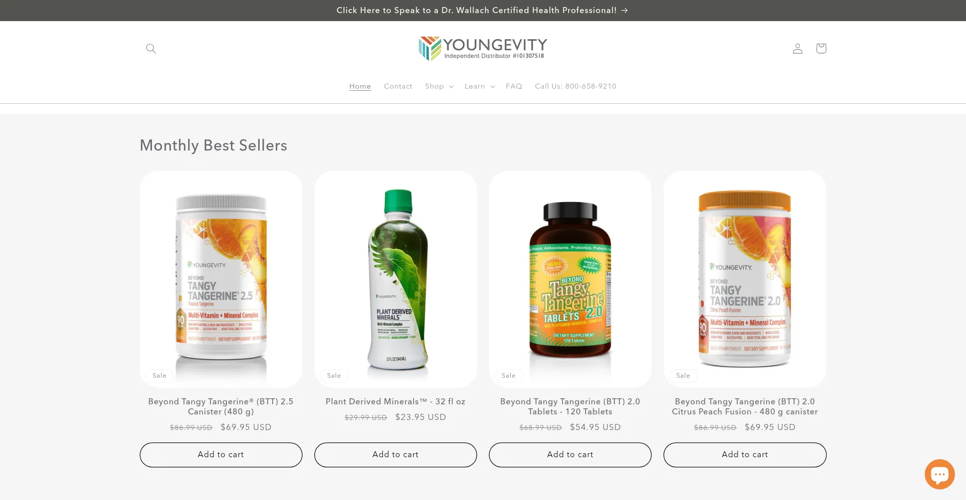 Website screenshot of Young90health.com