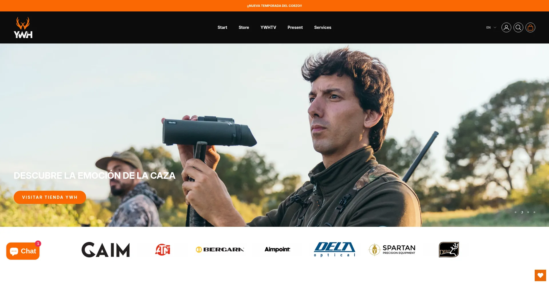 Website screenshot of Youngwildhunters.com