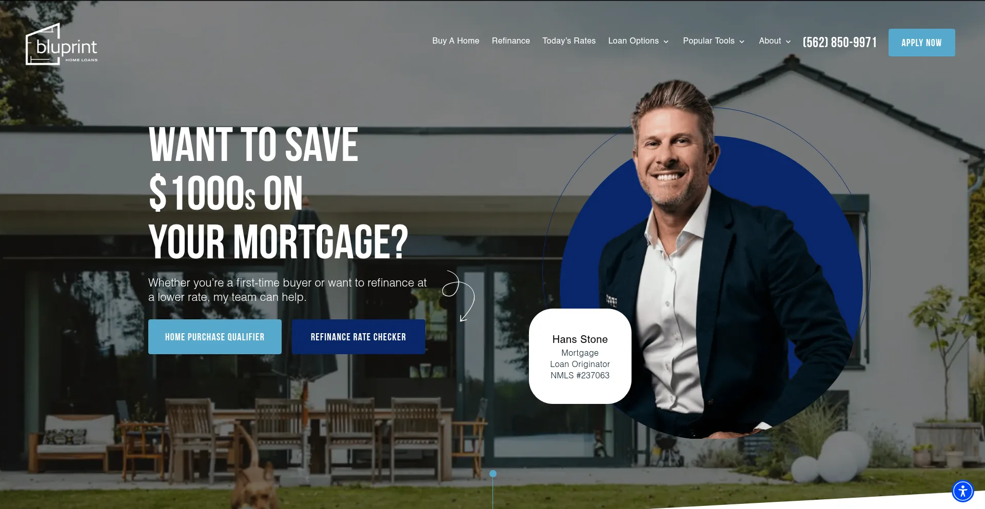 Website screenshot of Yourbluprint2home.com