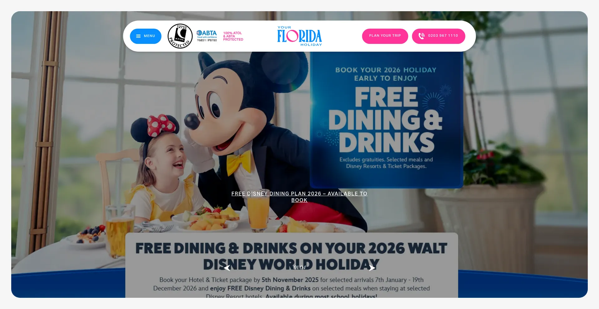 Website screenshot of Yourfloridaholiday.co.uk