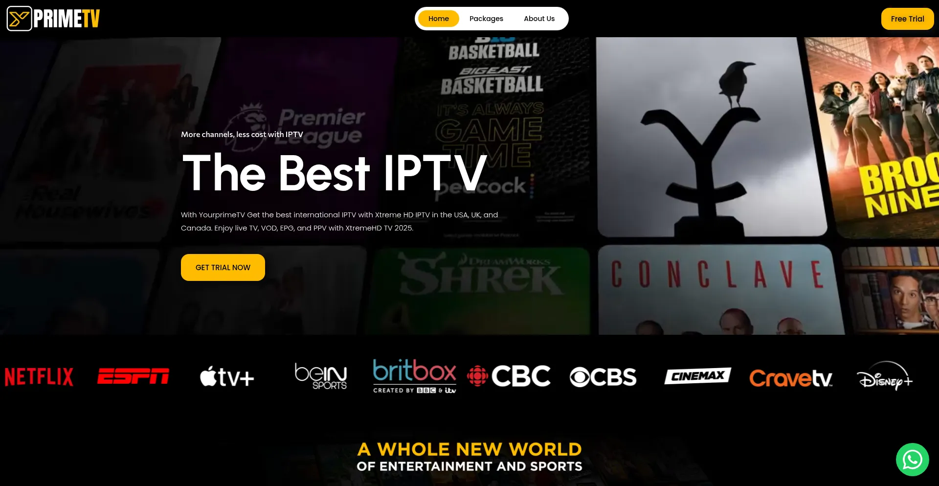 Website screenshot of Yourprimetv.co
