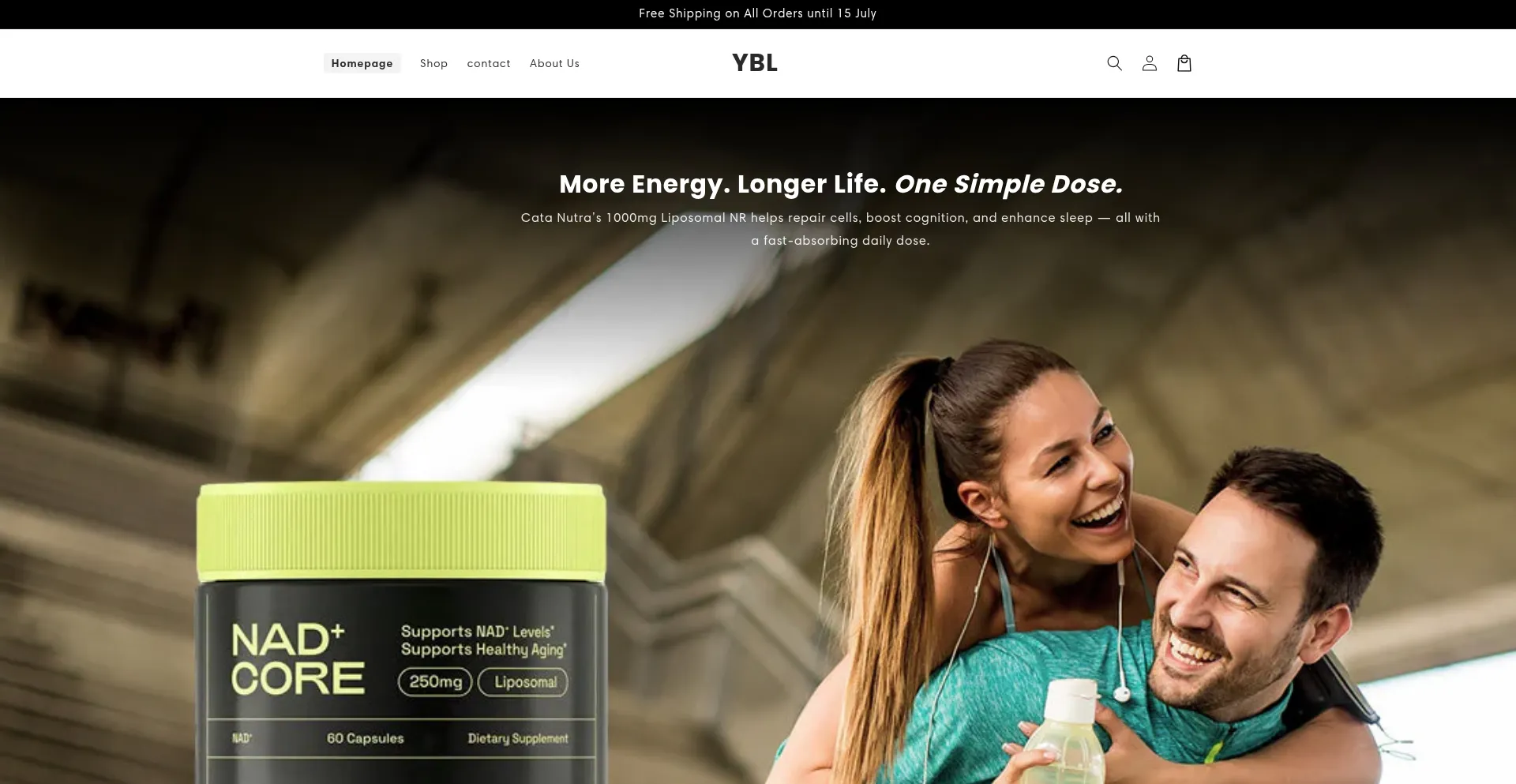 Website screenshot of Youthbiolabs.com