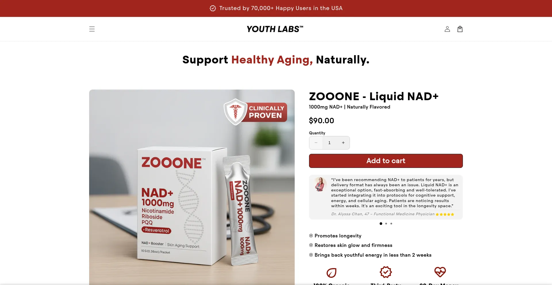 Website screenshot of Youthlabsco.com