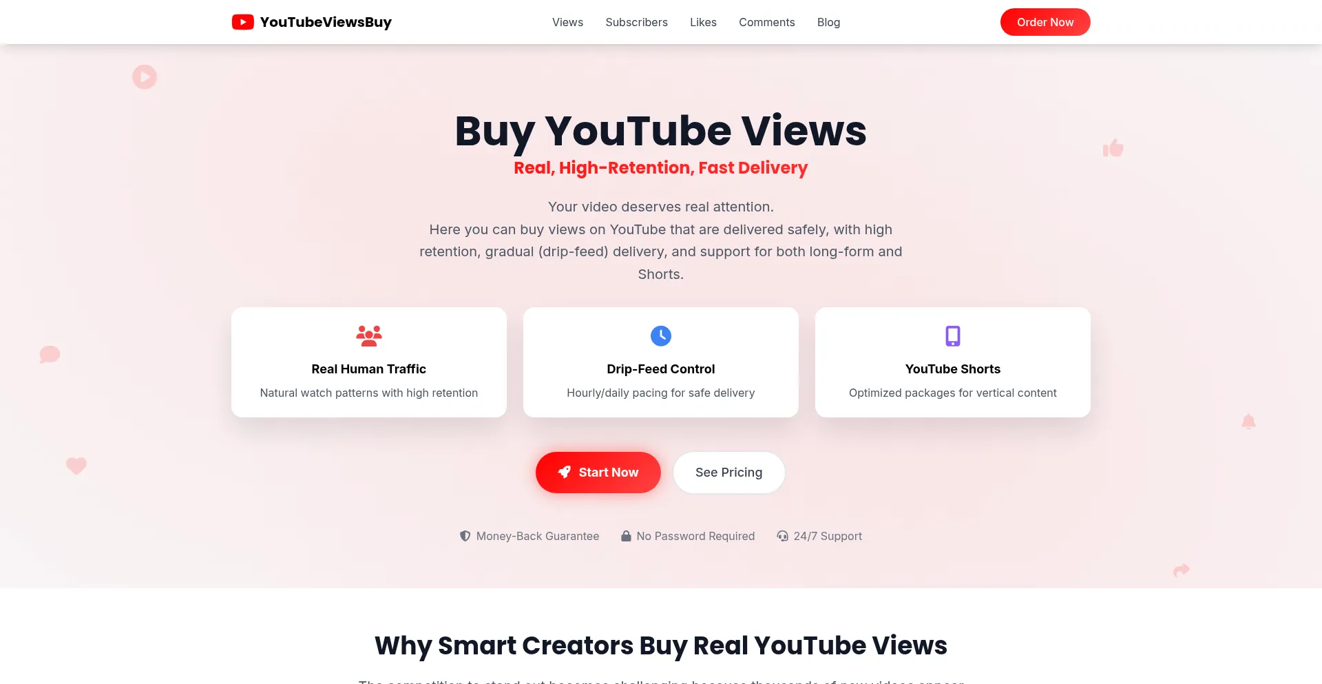 Website screenshot of Youtubeviewsbuy.com