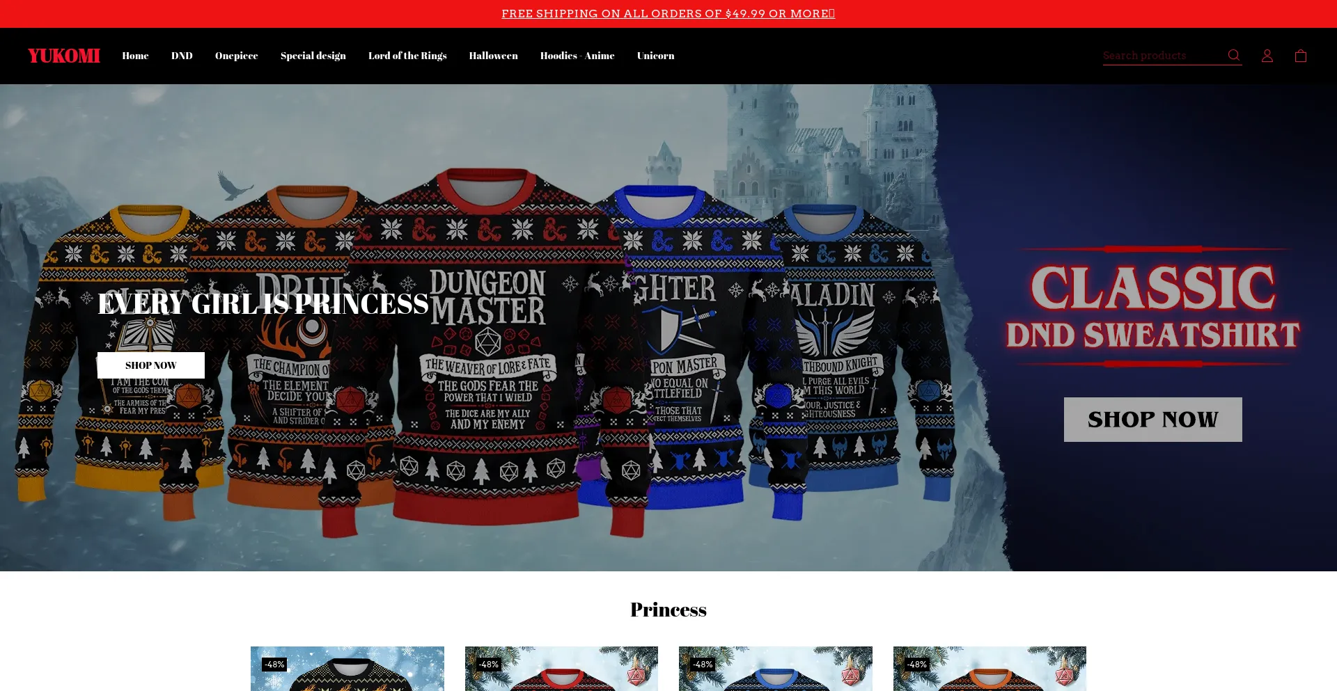 Website screenshot of Yukomi.com
