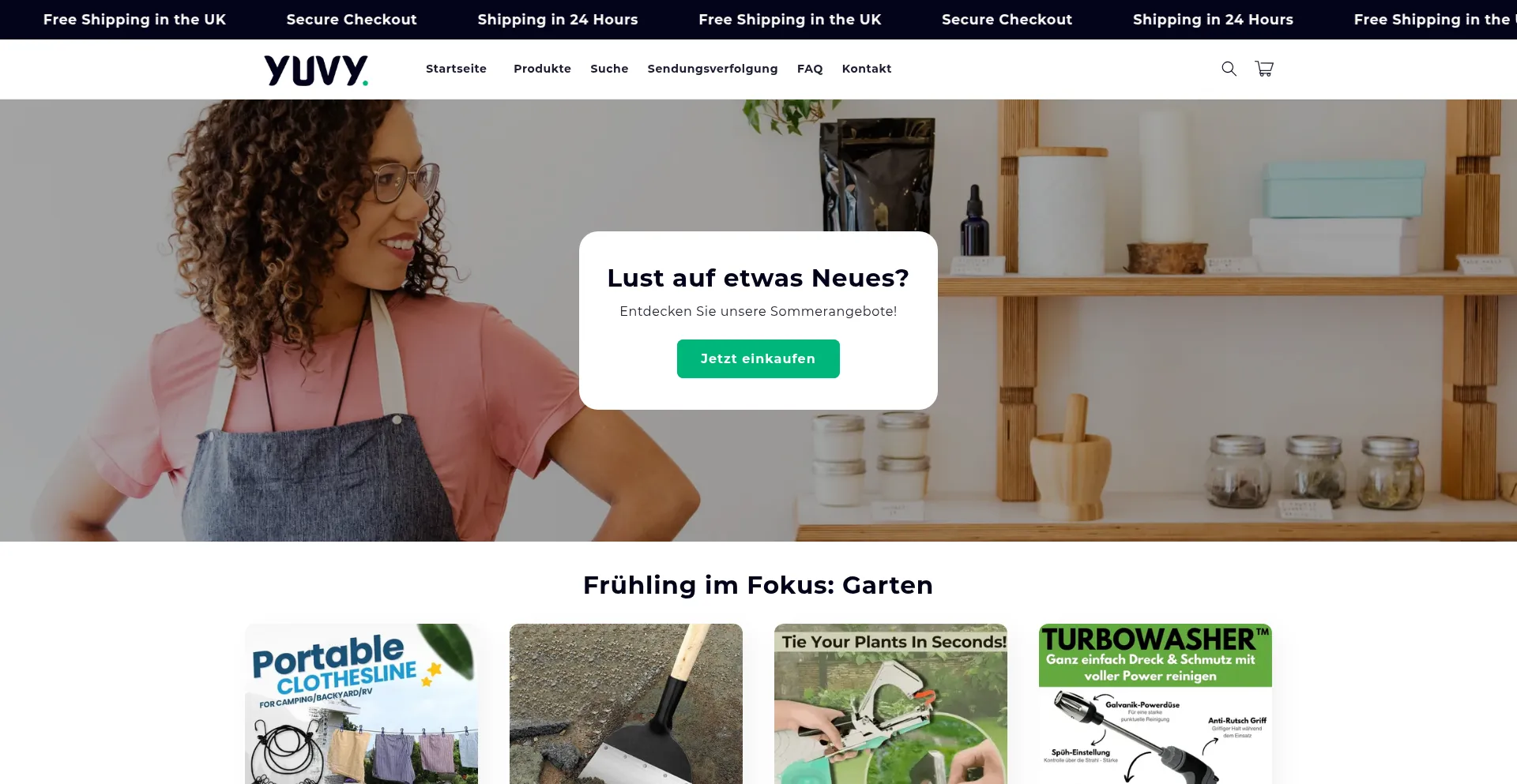 Website screenshot of Yuvy.co.uk