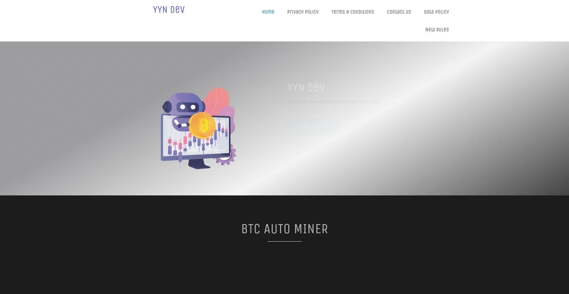 Website screenshot of Yyndev.com