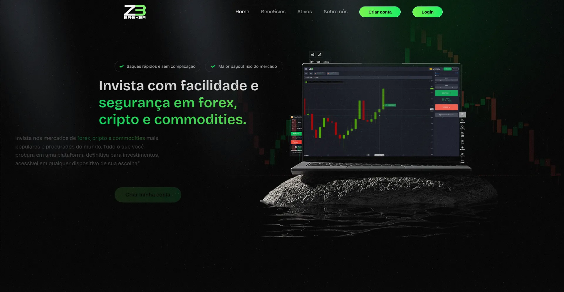 Website screenshot of Z3broker.com
