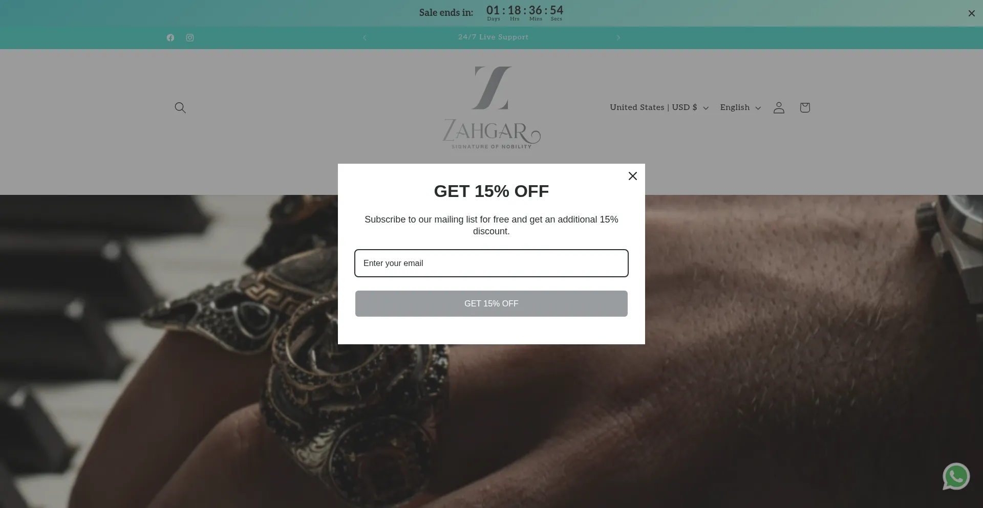 Website screenshot of Zahgar.com