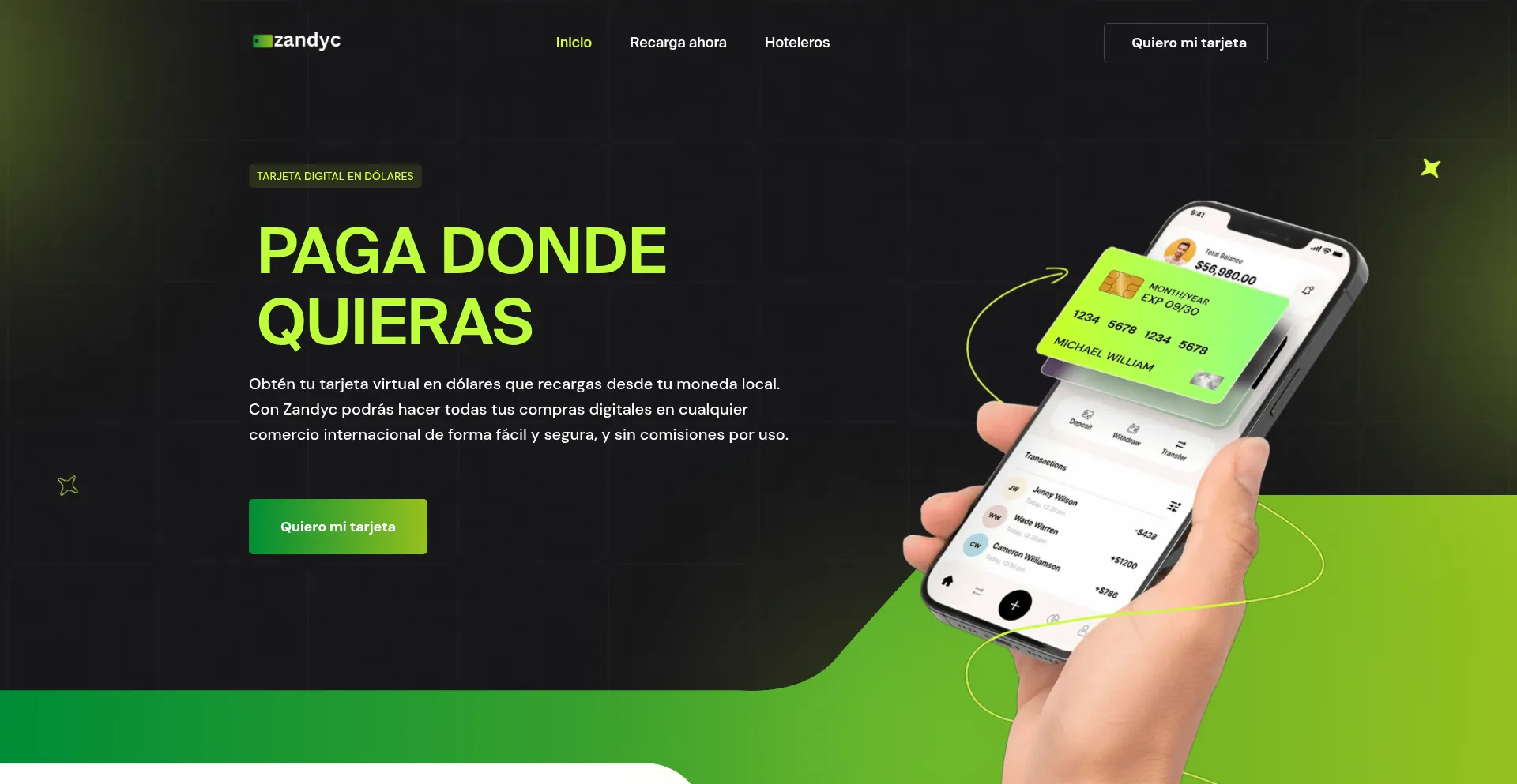 Website screenshot of Zandyc.com