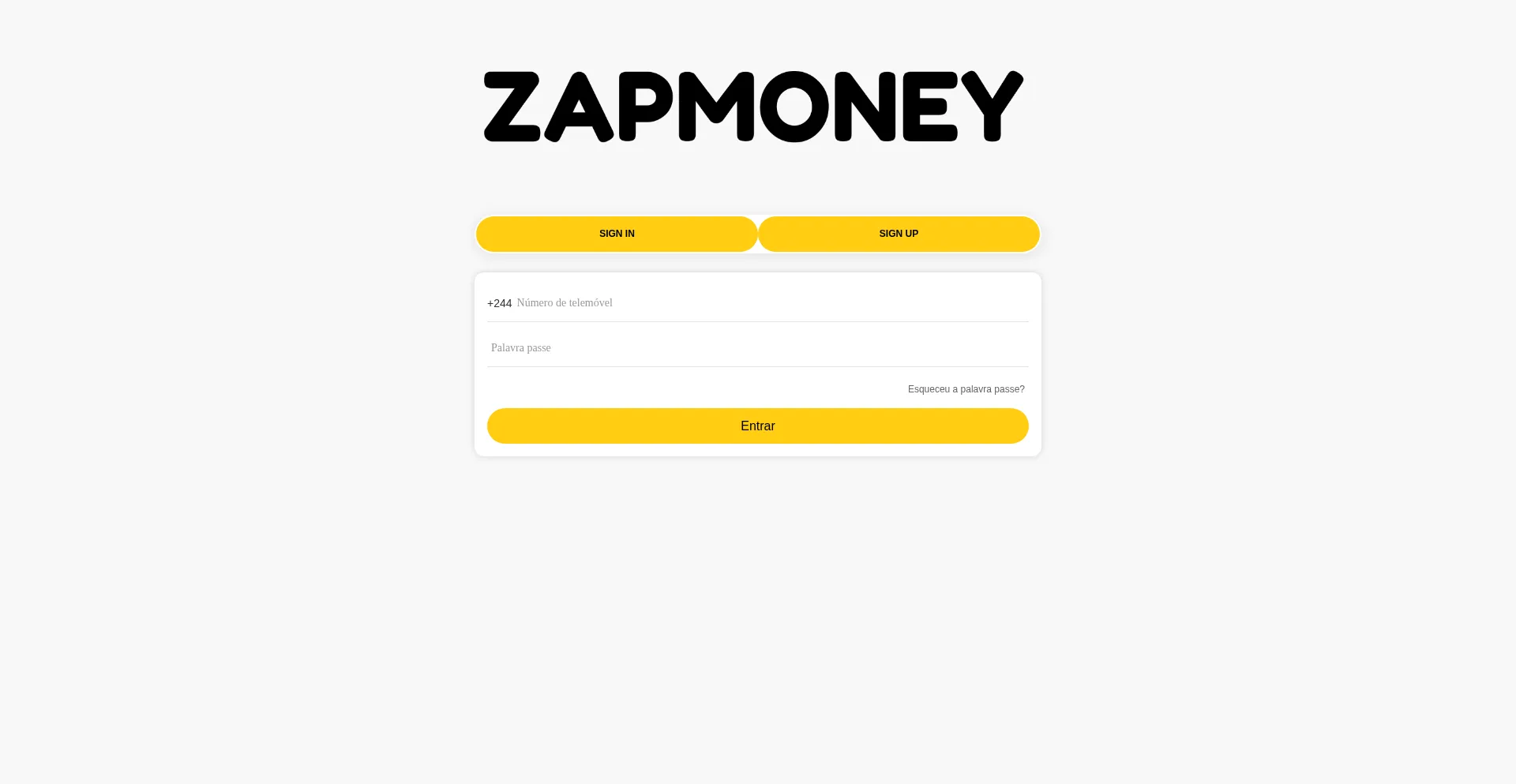 Website screenshot of Zapmoney.org