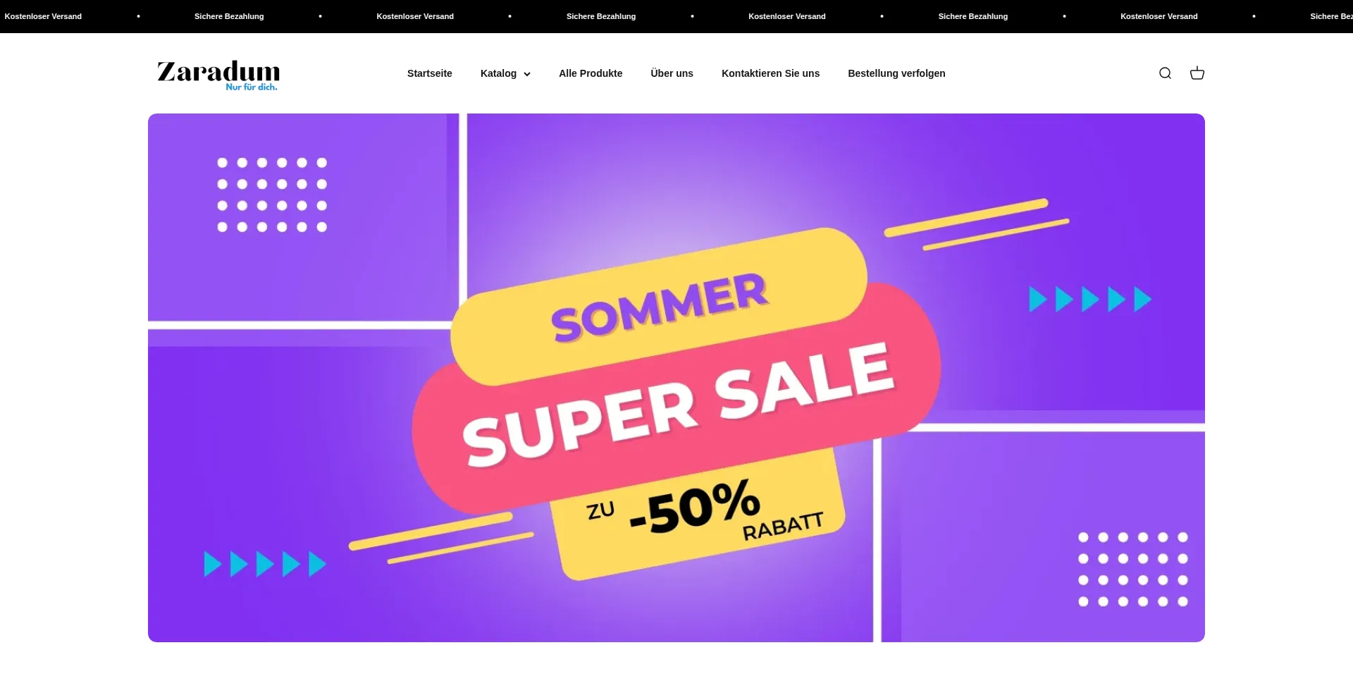 Website screenshot of Zaradum.de
