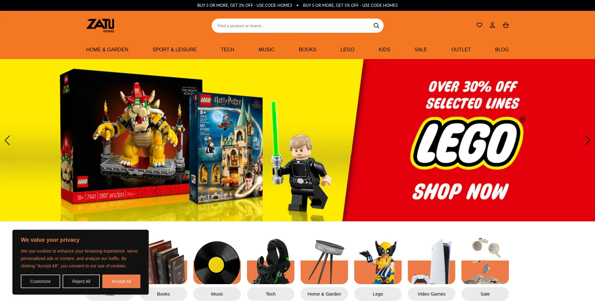 Website screenshot of Zatuhome.co.uk