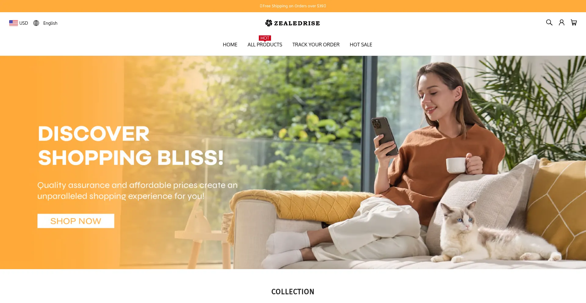 Website screenshot of Zealedrise.com