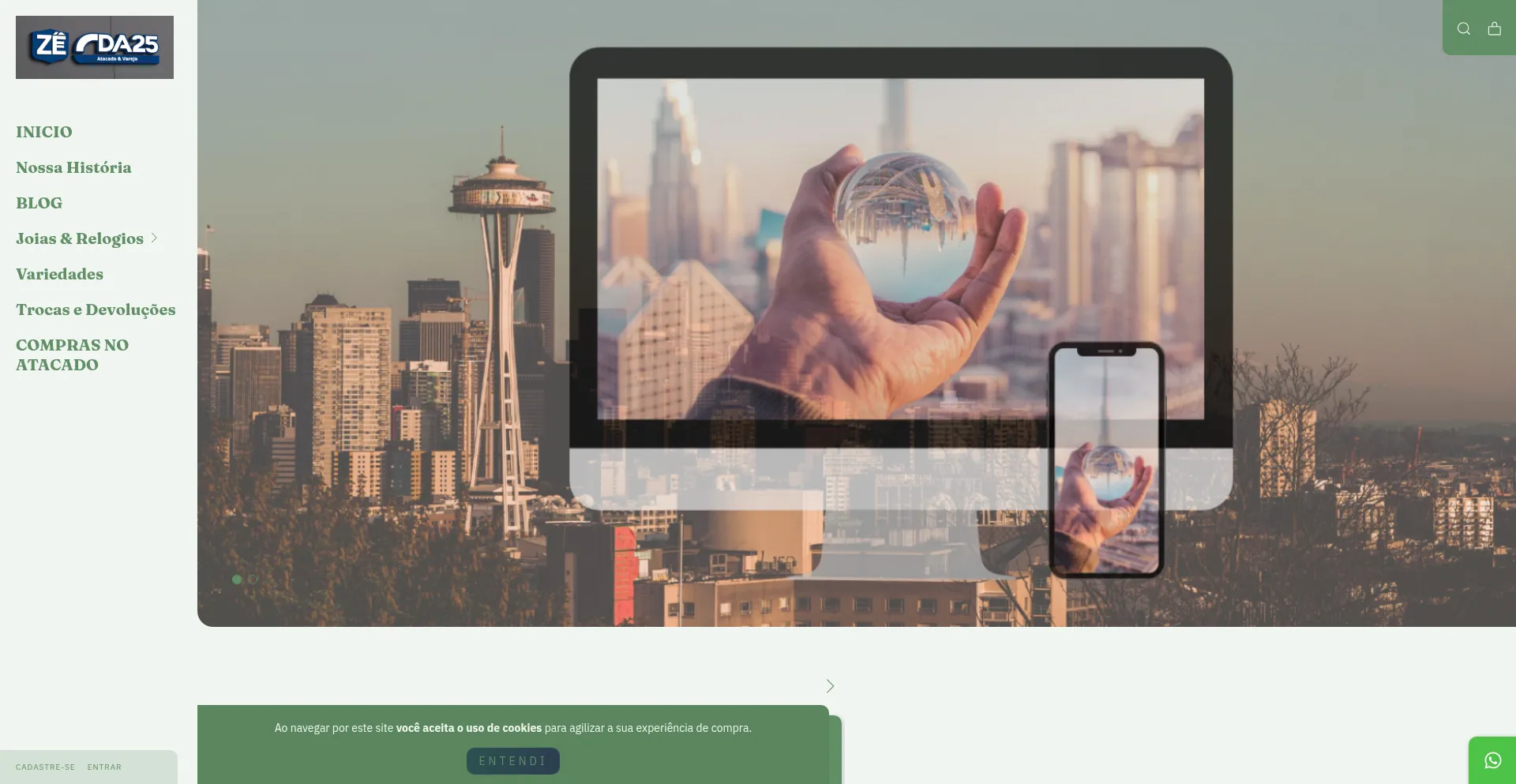 Website screenshot of Zeda25.com.br