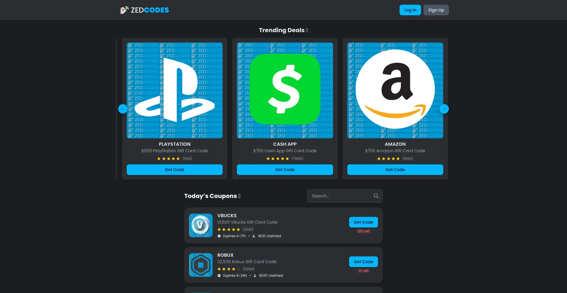 Website screenshot of Zedcodes.com