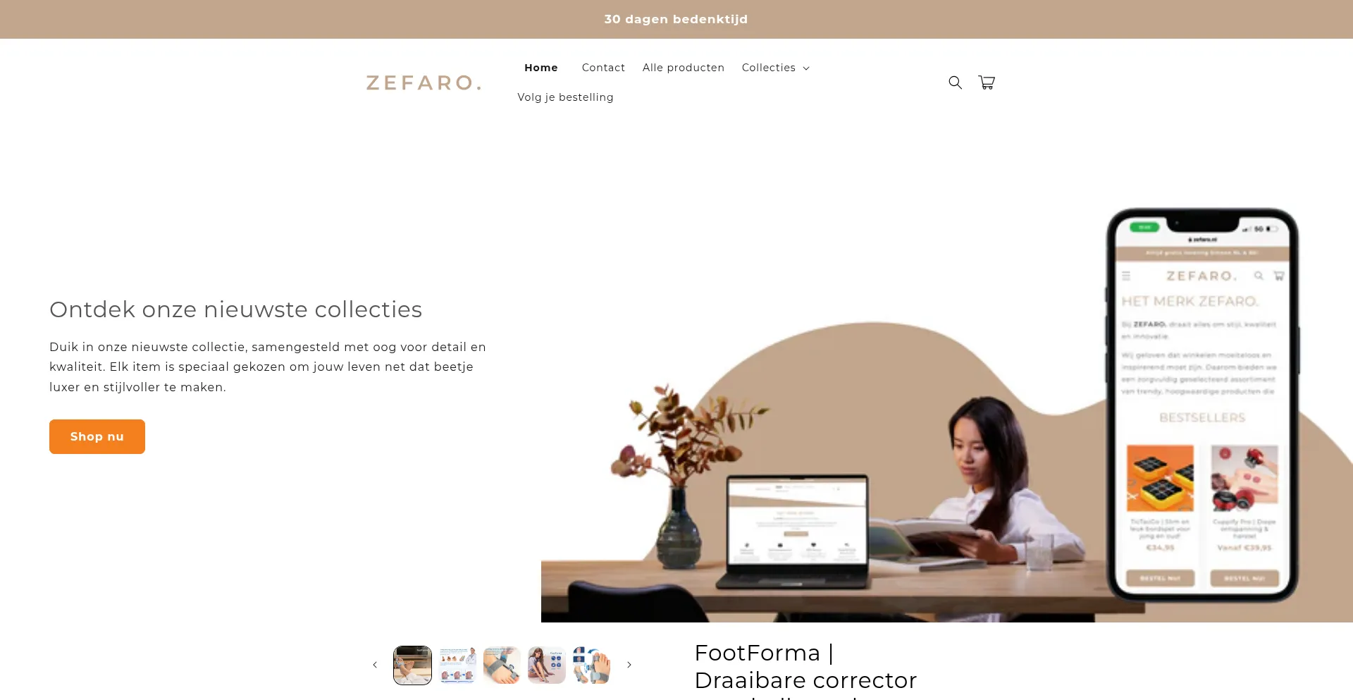 Website screenshot of Zefaro.nl
