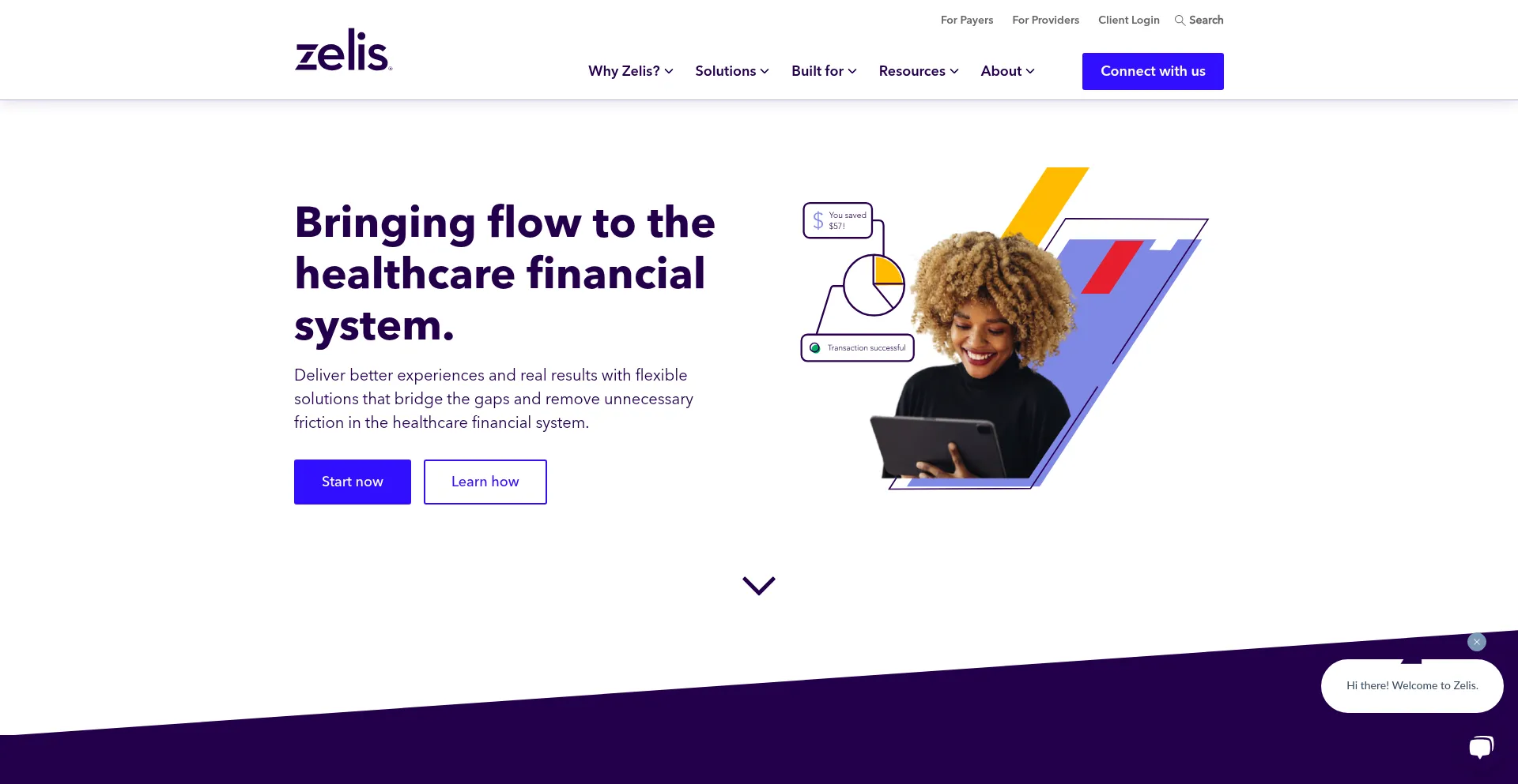 Website screenshot of Zelis.com