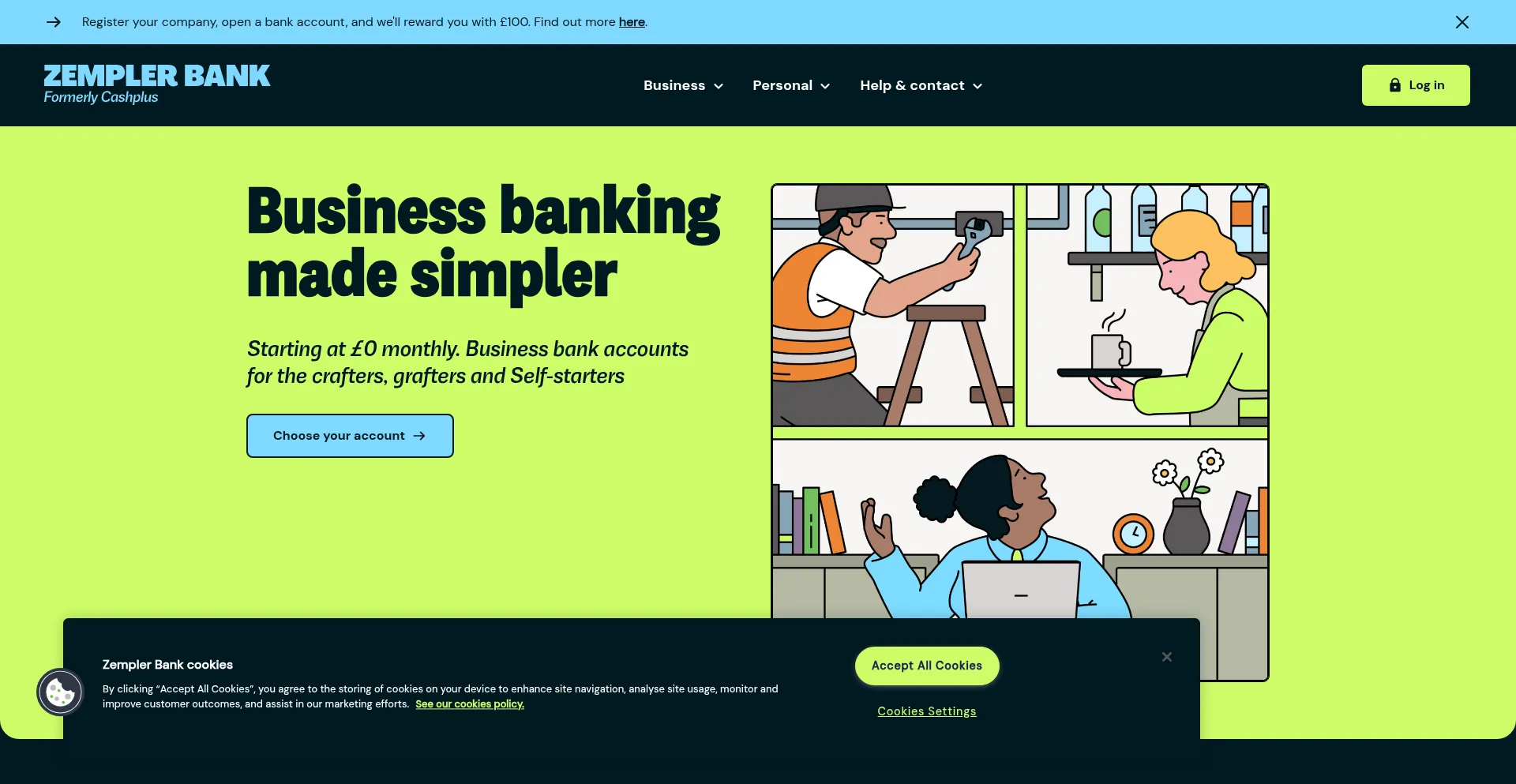 Website screenshot of Zemplerbank.com