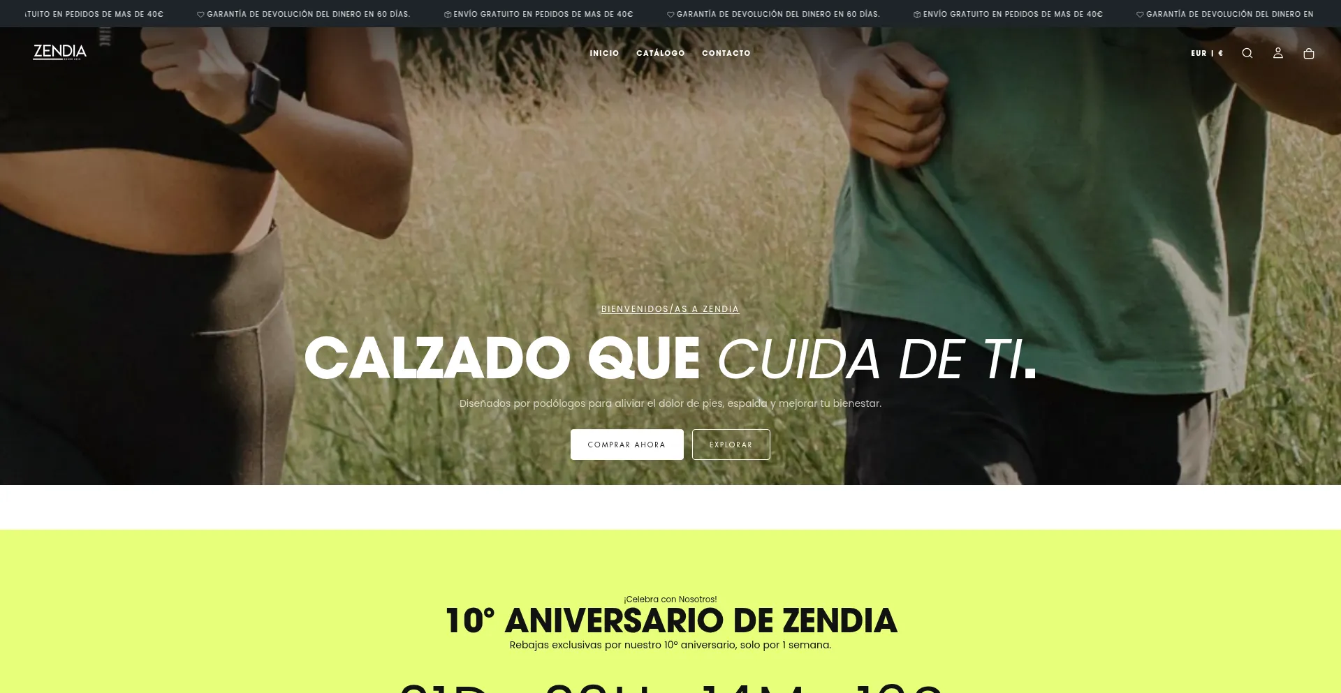 Website screenshot of Zendiasport.com