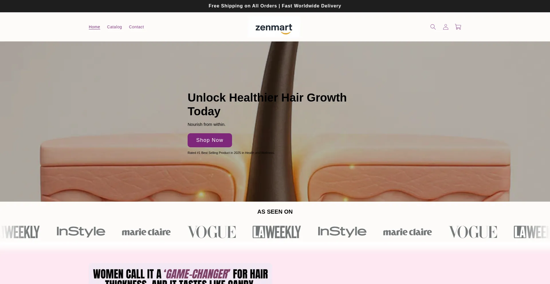 Website screenshot of Zenmart.site