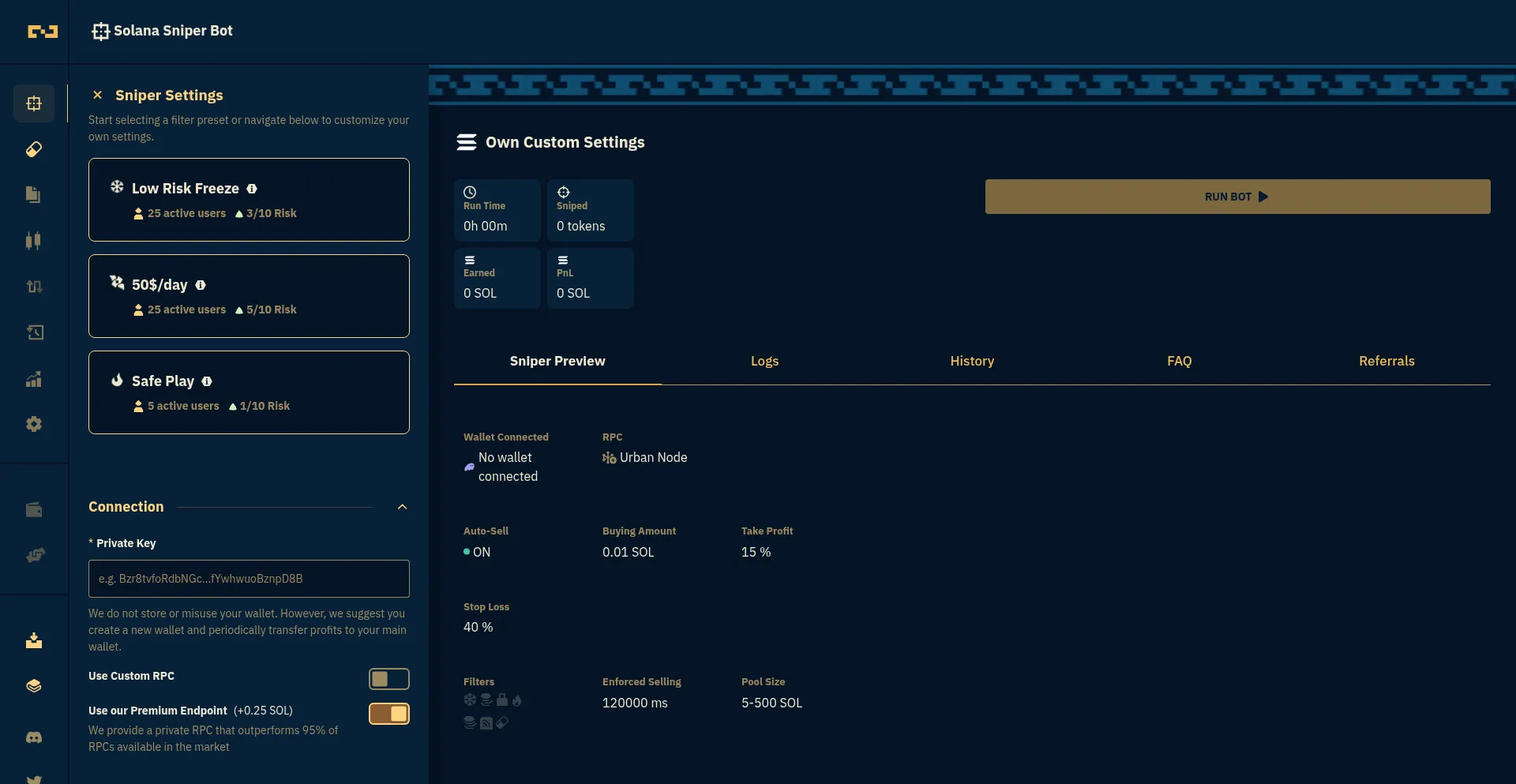 Website screenshot of Zeno.trading