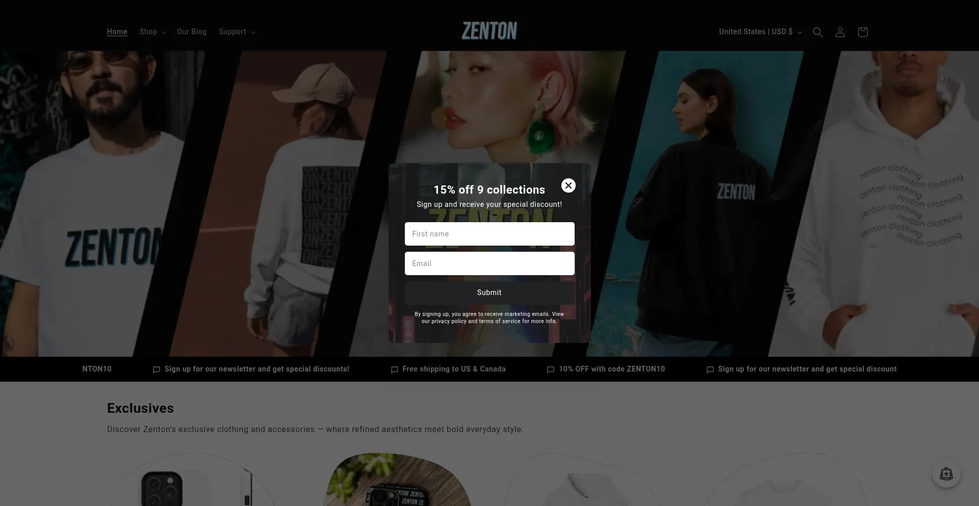Website screenshot of Zenton.ca