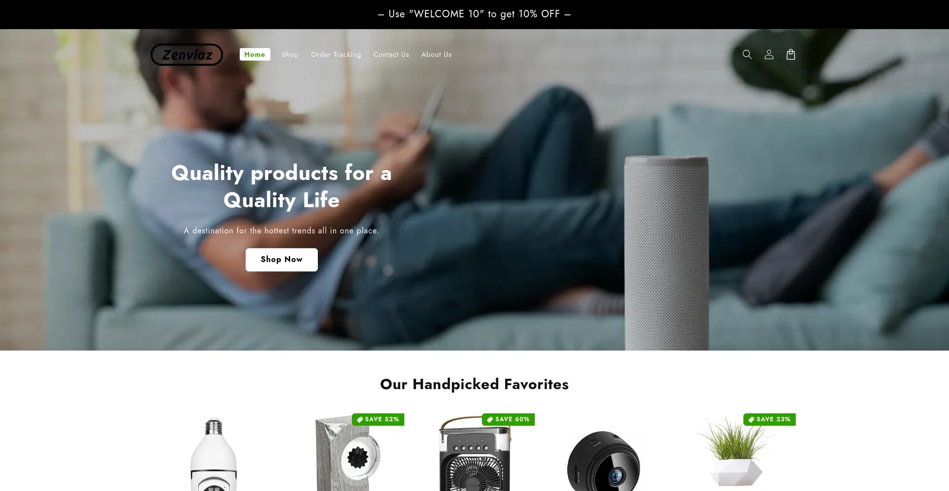 Website screenshot of Zenviaz.com