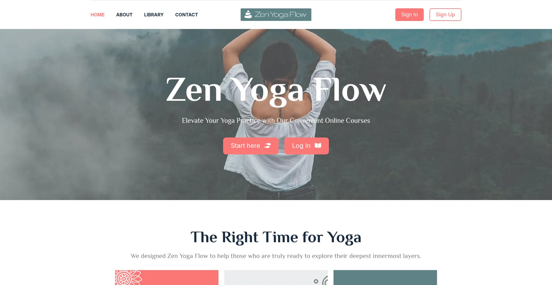 Website screenshot of Zenyogaflow.com